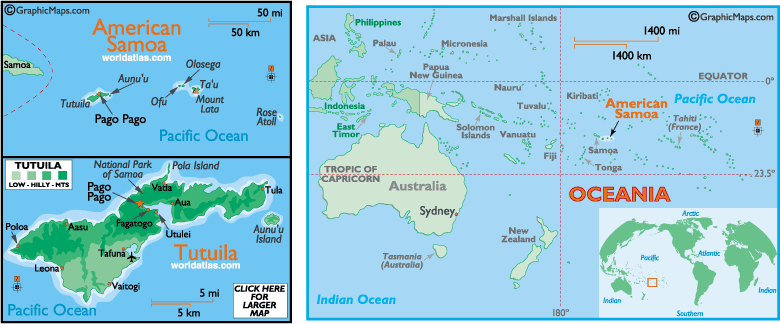 karte von amerikan Samoa